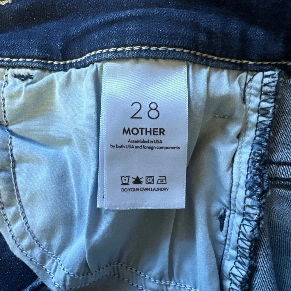MOTHER The Hustler Roller Sneak Heirloom Wide Leg Jeans 28 Boho Chic - Picture 7 of 8